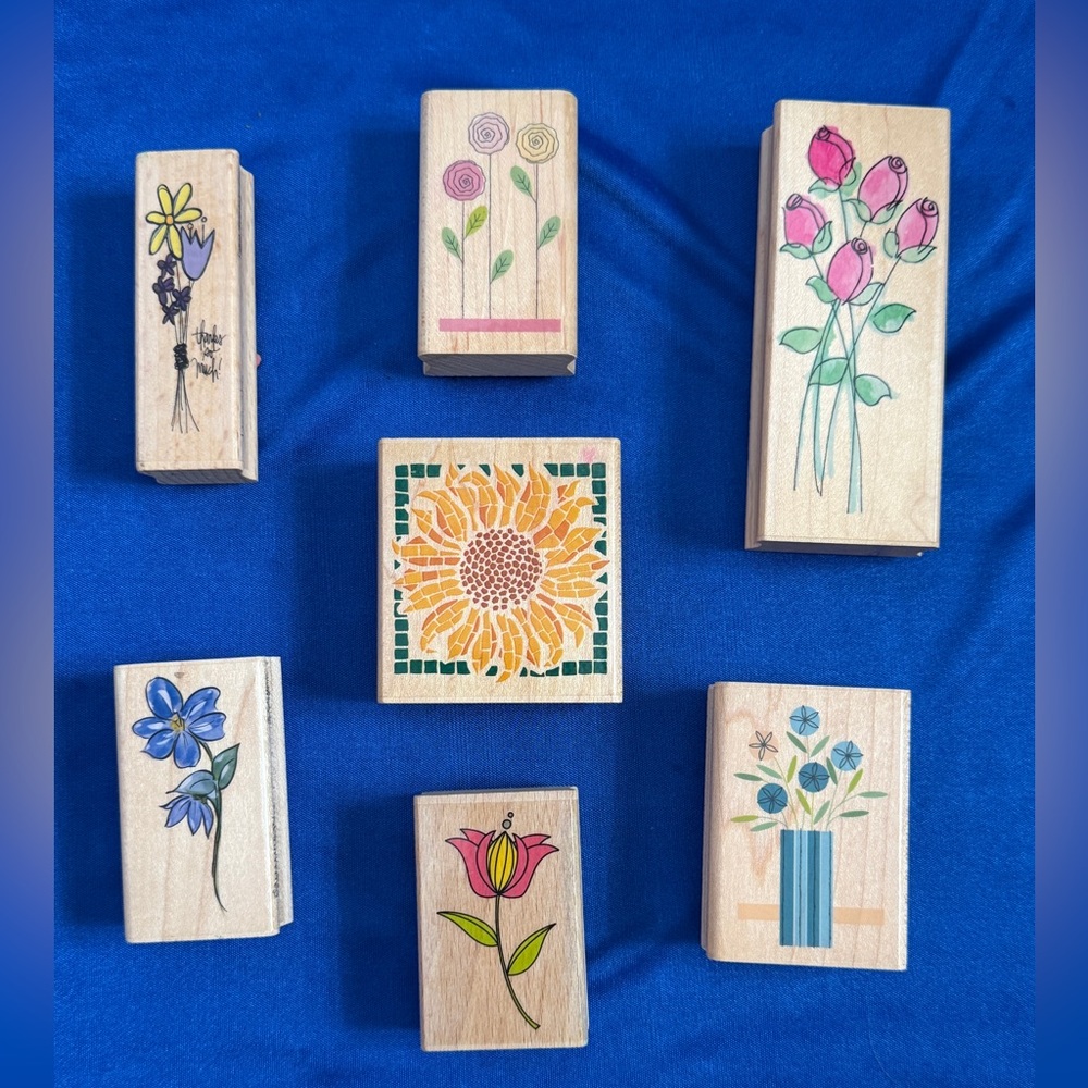 Floral Wooden Stamp Set